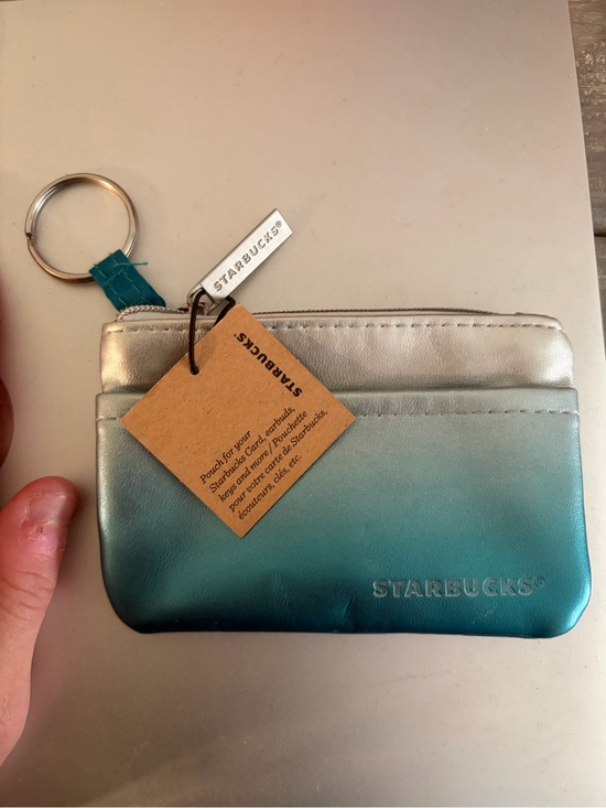 Starbucks Other - Starbucks Teal to Silver Gradient Card Pouch with Keyring